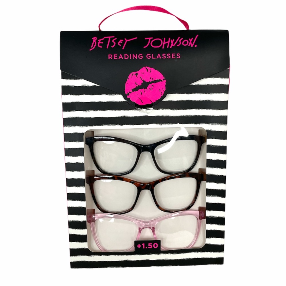 Betsey Johnson 3 Pack Reading Glasses, +1.50
